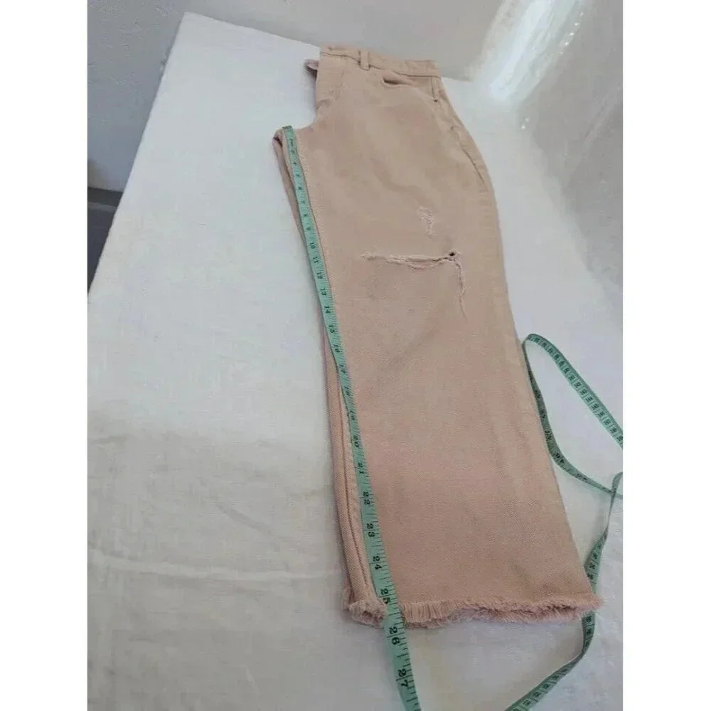 Vanilla Star Womens Jeans 90s Boyfriend Distressed Button Fly Size 11 Peachy